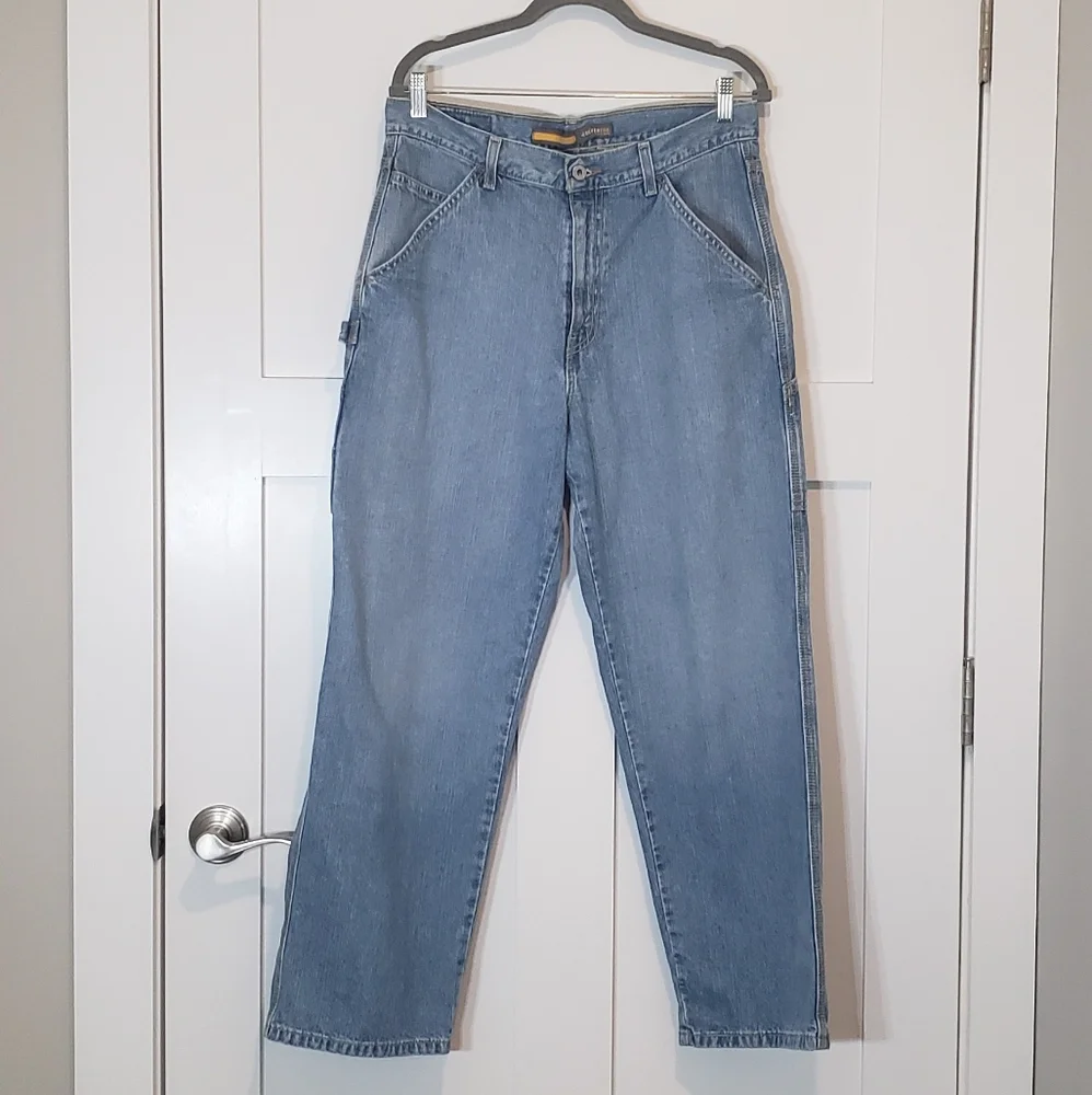 Levi's Vintage Silvertab Carpenter Jeans Y2K Size 32 X 29 100% Cotton Lightwash